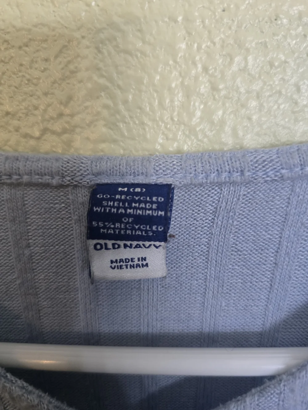 Old Navy Light Blue Ribbed Wrap Cropped Top